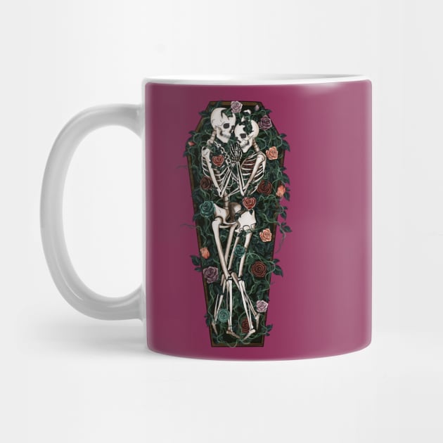 Skeleton Love and Roses by Cool Abstract Design